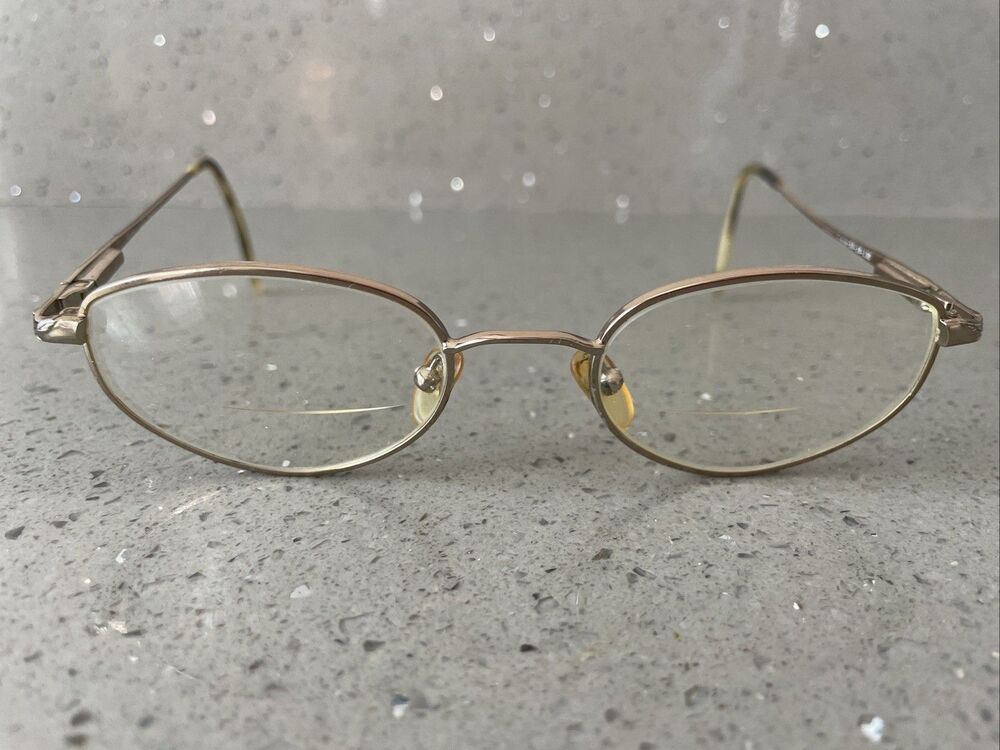 Marchon Super Flex Eyeglasses Frames ONLY Gold Flex Italy 50-18-130 oval